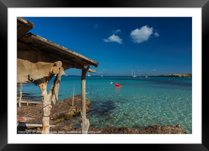 Fishing pier in the cove Framed Mounted Print by Vicente Sargues