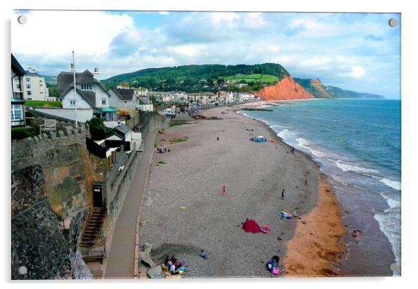 Sidmouth Beach Jurassic Coast Devon England Acrylic by Andy Evans Photos