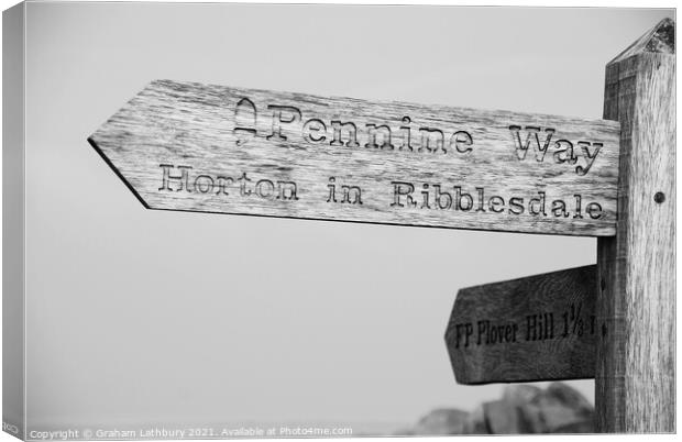 Pennine Way footpath signpost Canvas Print by Graham Lathbury