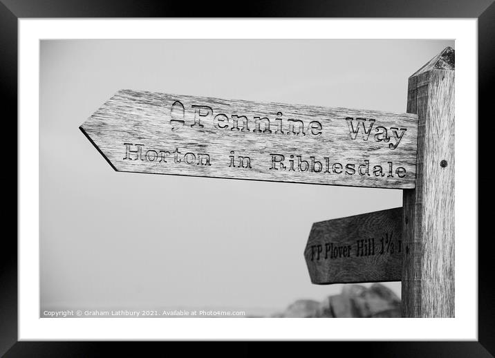 Pennine Way footpath signpost Framed Mounted Print by Graham Lathbury