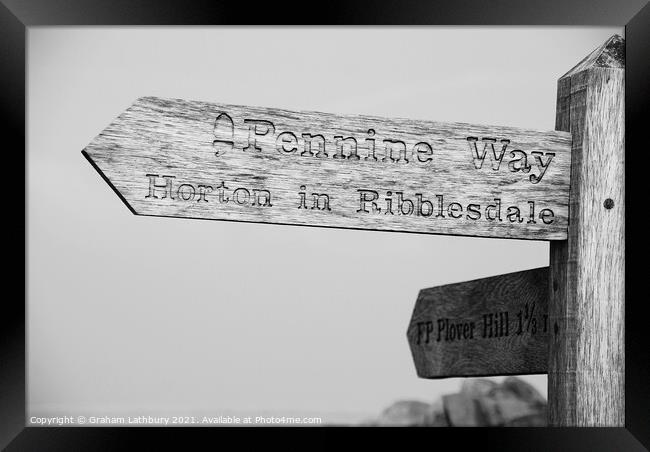 Pennine Way footpath signpost Framed Print by Graham Lathbury