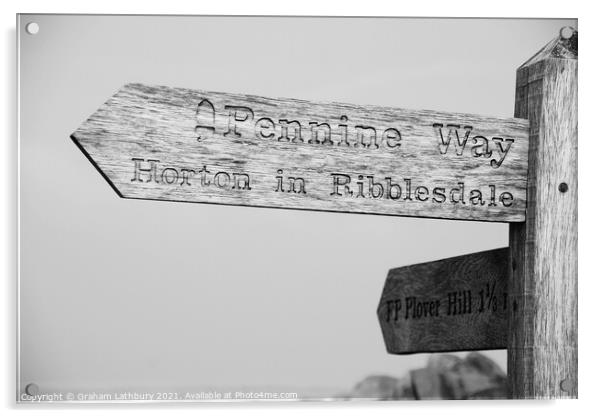 Pennine Way footpath signpost Acrylic by Graham Lathbury