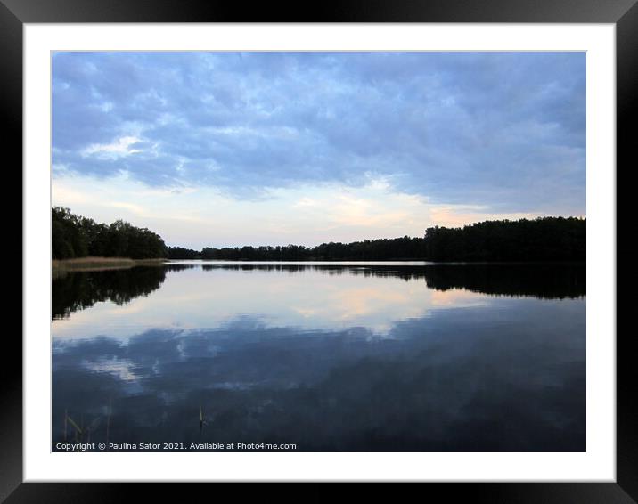 Quiet and peaceful lake. Poland, Masuria Framed Mounted Print by Paulina Sator