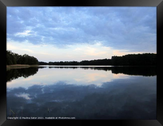 Quiet and peaceful lake. Poland, Masuria Framed Print by Paulina Sator