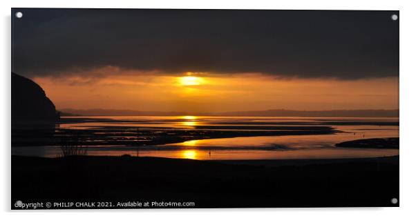 Llandudno sunset north Wales 490  Acrylic by PHILIP CHALK