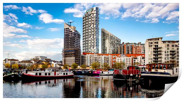 London Docklands Old & New Print by peter tachauer