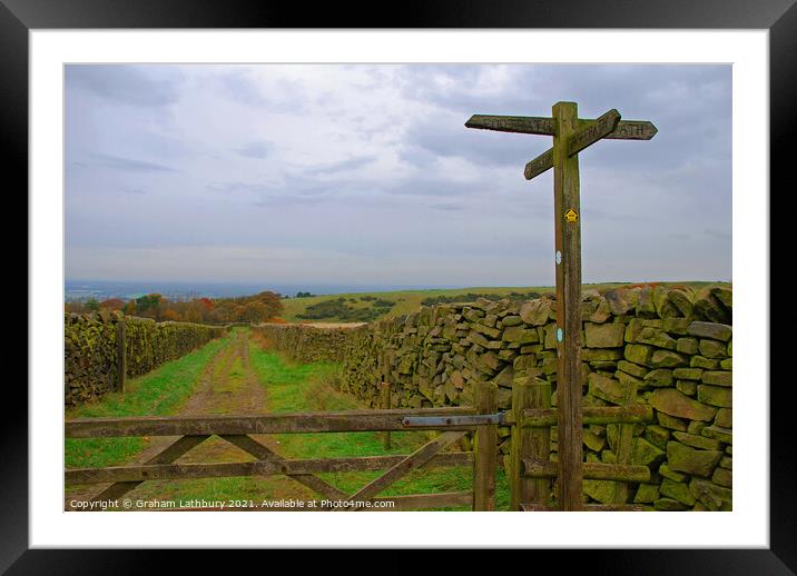 Bridleway Cross-Roads in the Lake District Framed Mounted Print by Graham Lathbury
