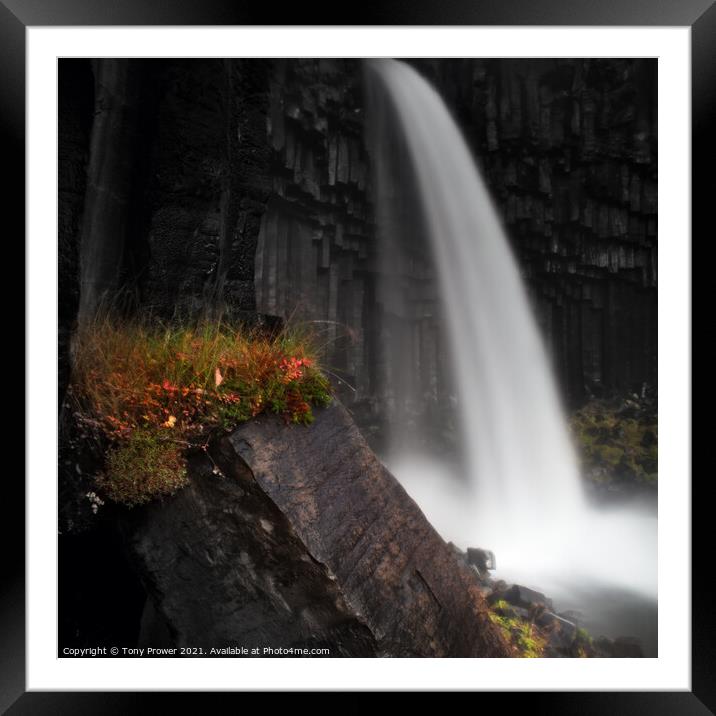 Svartifoss Square Framed Mounted Print by Tony Prower
