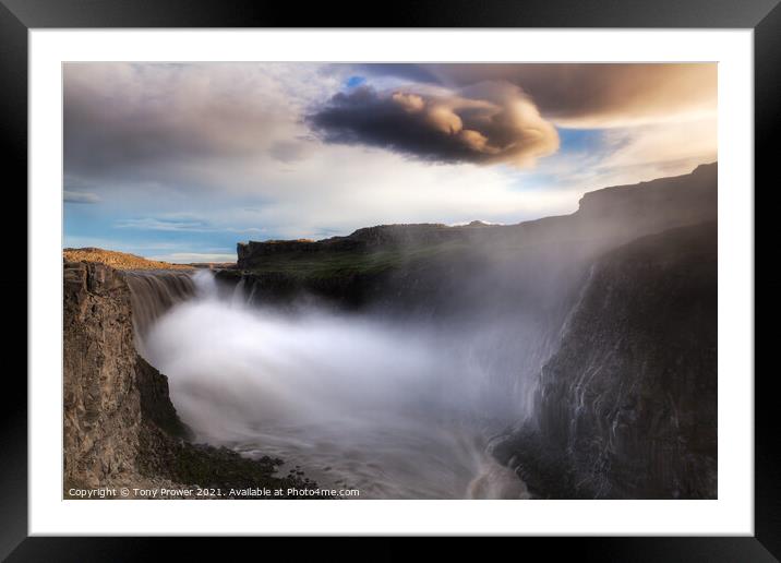 Dettifoss cloud Framed Mounted Print by Tony Prower