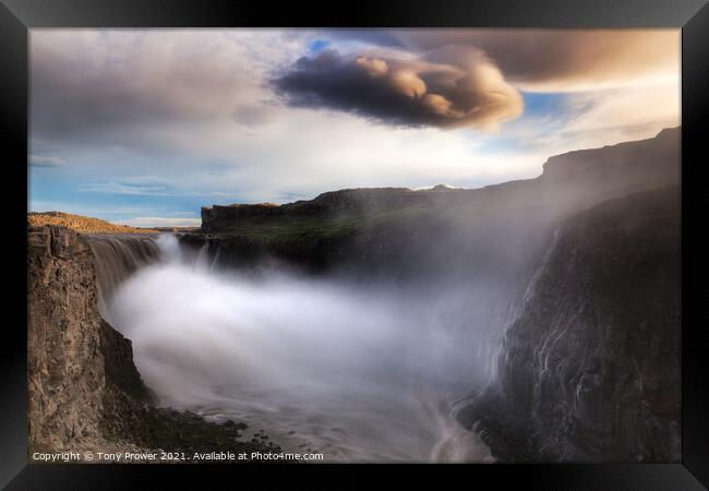 Dettifoss cloud Framed Print by Tony Prower