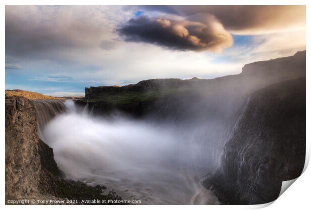 Dettifoss cloud Print by Tony Prower