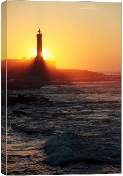 Lighthouse at Sunset, Rabat, Morocco Canvas Print by Neil Overy