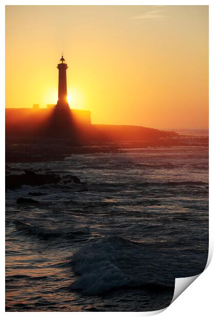 Lighthouse at Sunset, Rabat, Morocco Print by Neil Overy