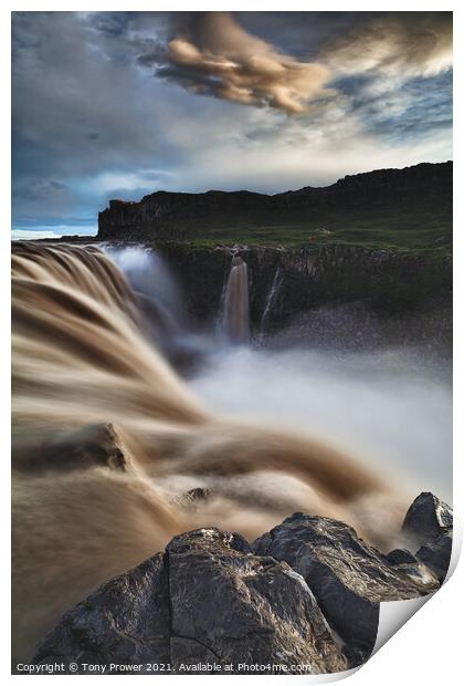 Dettifoss Vertical Print by Tony Prower
