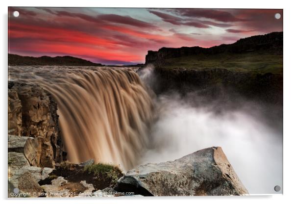 Dettifoss Red Acrylic by Tony Prower