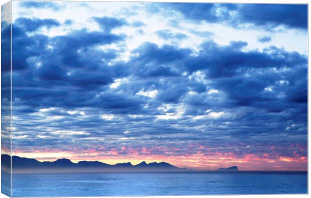 Sunset over False Bay, South Africa Canvas Print by Neil Overy