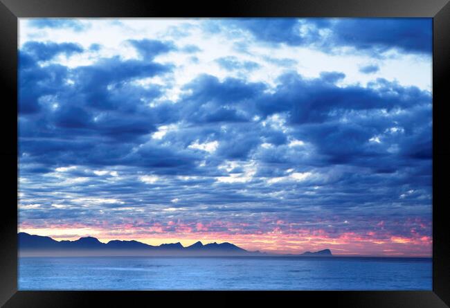 Sunset over False Bay, South Africa Framed Print by Neil Overy