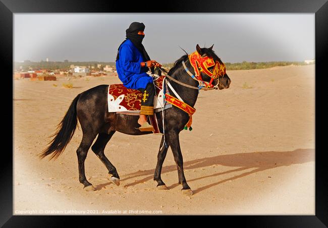 Tunisian Horse Rider Framed Print by Graham Lathbury