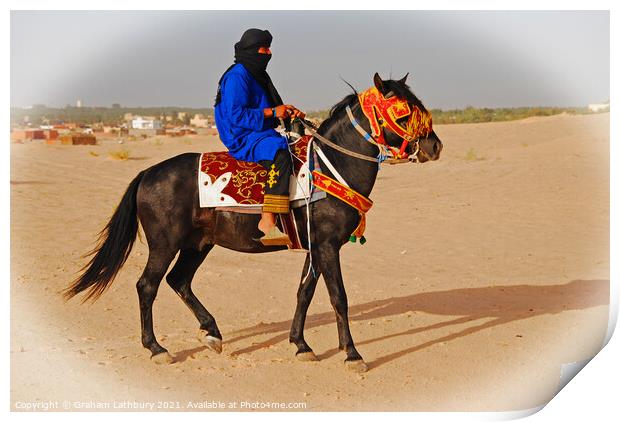 Tunisian Horse Rider Print by Graham Lathbury