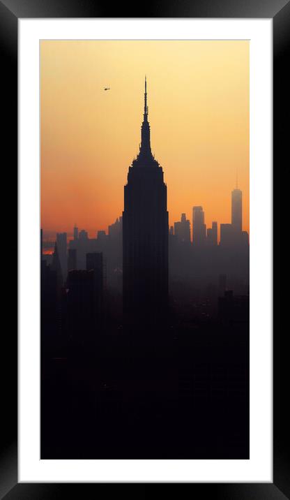Hazy evening overlooking the Empire State Building Framed Mounted Print by Dan Beegan