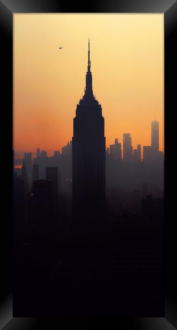 Hazy evening overlooking the Empire State Building Framed Print by Dan Beegan