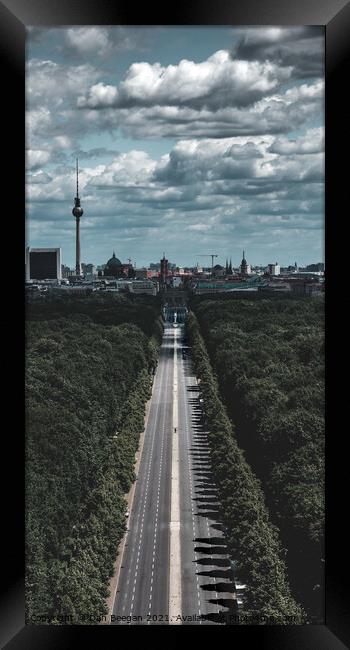 Brandenburger Tor View Above the Victory Column Framed Print by Dan Beegan