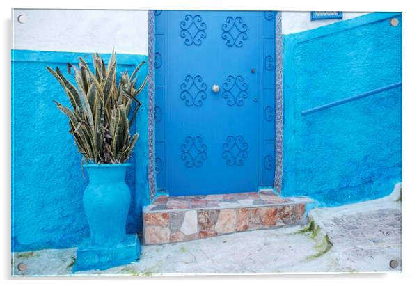 Blue Painted Door, Rabat, Morocco Acrylic by Neil Overy