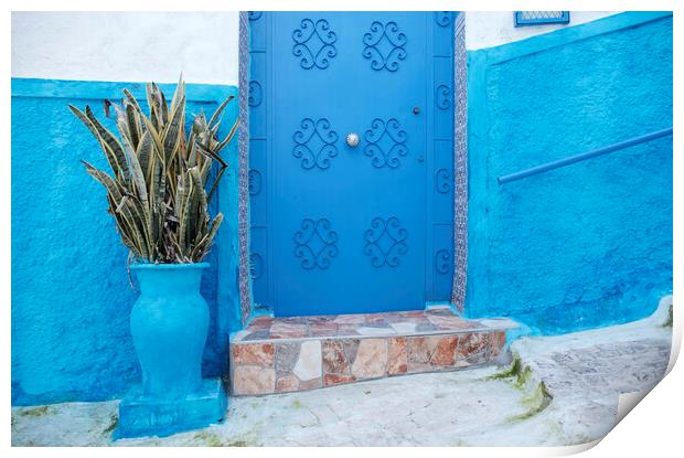 Blue Painted Door, Rabat, Morocco Print by Neil Overy