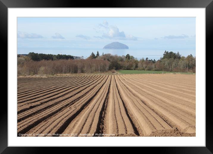 Ploughed furrows to Ailsa Craig Framed Mounted Print by Alister Firth Photography