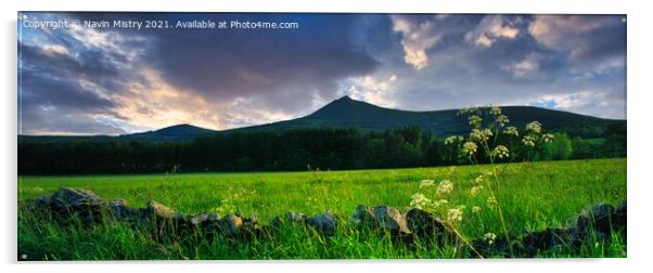 A panoramic image of Bennachie, Aberdeenshire Acrylic by Navin Mistry