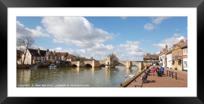 The Quay and London Road Bridge St Ives Framed Mounted Print by Allan Bell