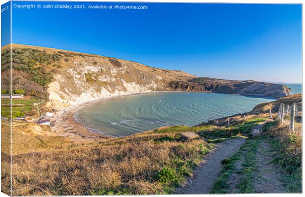 Lulworth Cove in the County of Dorset Canvas Print by colin chalkley