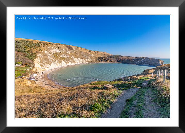 Lulworth Cove in the County of Dorset Framed Mounted Print by colin chalkley