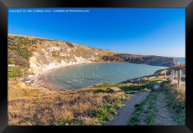 Lulworth Cove in the County of Dorset Framed Print by colin chalkley