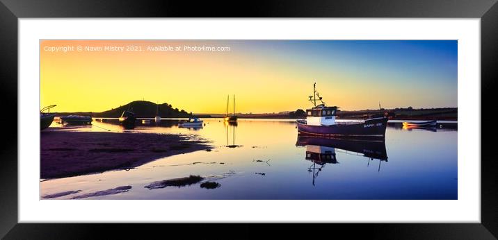 Alnmouth Sunrise, Northumberland, England Panorama Framed Mounted Print by Navin Mistry
