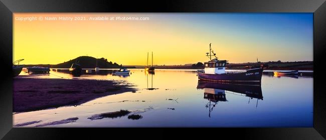 Alnmouth Sunrise, Northumberland, England Panorama Framed Print by Navin Mistry