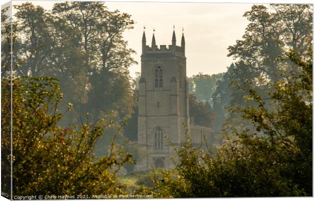 St Edmund's Church in the Morning Mist Canvas Print by Chris Haynes