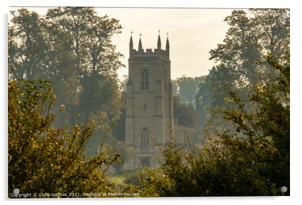 St Edmund's Church in the Morning Mist Acrylic by Chris Haynes