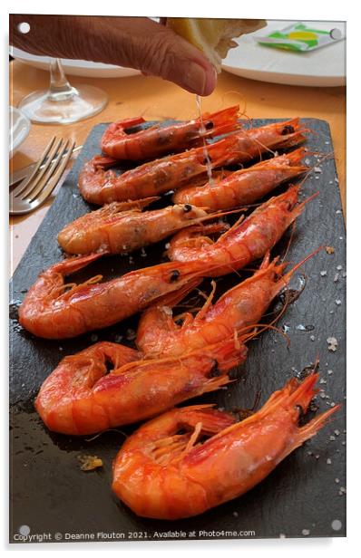 Succulent Mediterranean Shrimp aka Prawns and Gamb Acrylic by Deanne Flouton