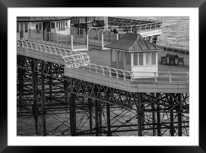 Shelter with a sea view Framed Mounted Print by Chris Yaxley