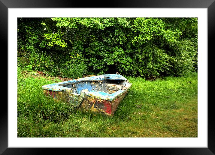 Abandoned Boat Framed Mounted Print by Steve Purnell