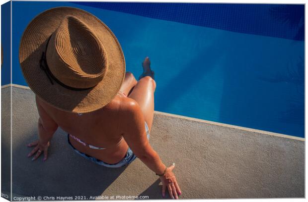 Chilling by the pool in Mexico  Canvas Print by Chris Haynes