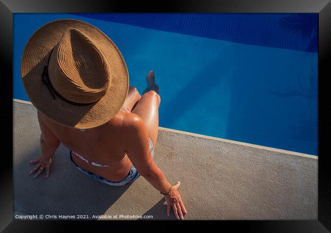 Chilling by the pool in Mexico  Framed Print by Chris Haynes
