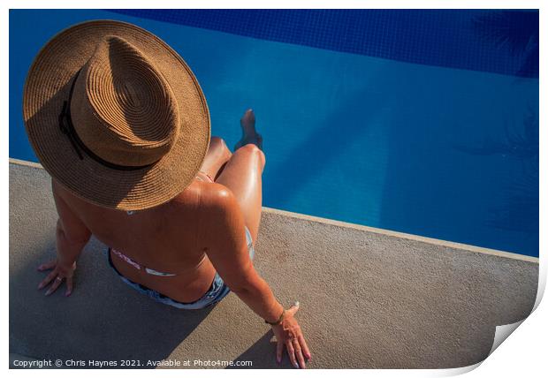 Chilling by the pool in Mexico  Print by Chris Haynes