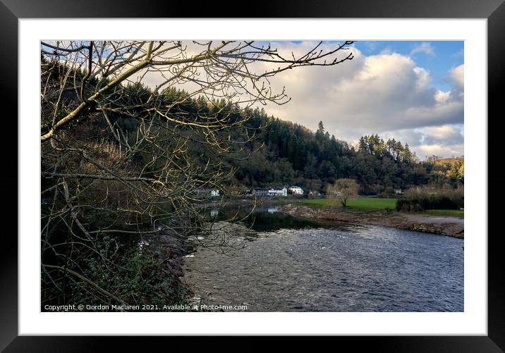 The river Wye and Tintern Village Framed Mounted Print by Gordon Maclaren