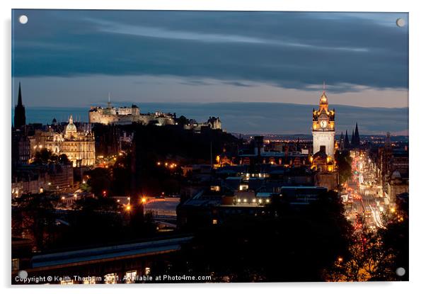 Edinburgh City by Night Acrylic by Keith Thorburn EFIAP/b