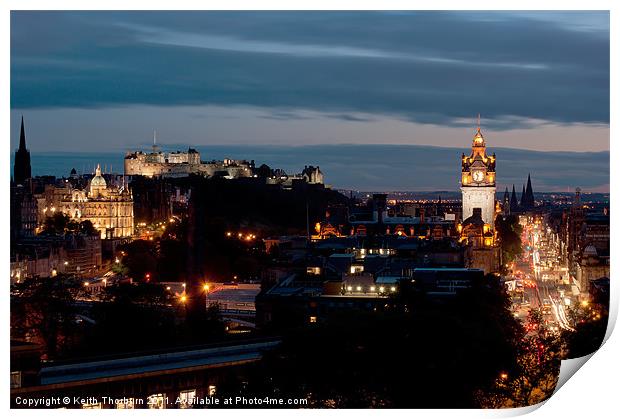 Edinburgh City by Night Print by Keith Thorburn EFIAP/b