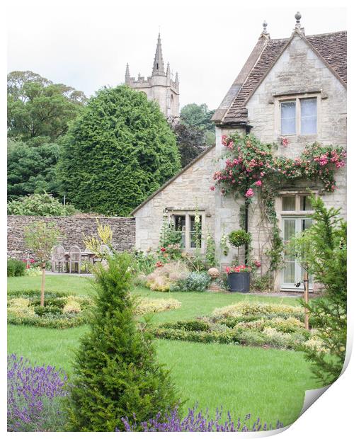 Enchanting Garden Oasis in Historic Cotswold Villa Print by Graham Custance