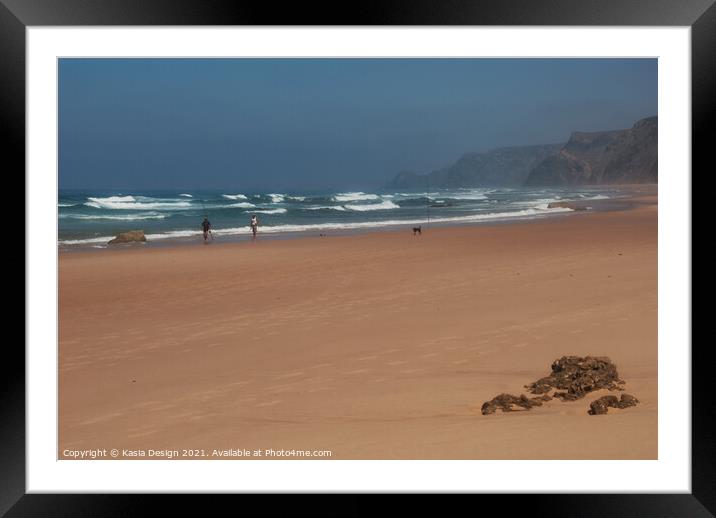 Praia de Castelejo, Vila do Bispo, Algarve, Portug Framed Mounted Print by Kasia Design