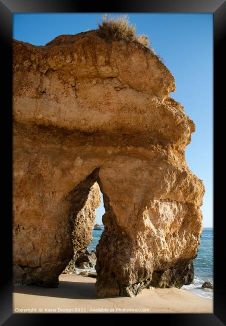 Rock Arch, Praia do Camilo, Algarve, Portugal Framed Print by Kasia Design